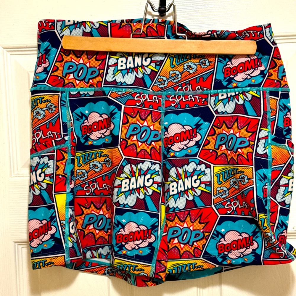 Constantly Varied Gear Women’s Comic Pop Art Skort in Red, Blue, Yellow